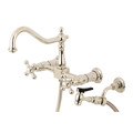 Heritage KS1246AXBS 2-Handle 8" Wall Mount Kitchen Faucet with Brass Sprayer KS1246AXBS